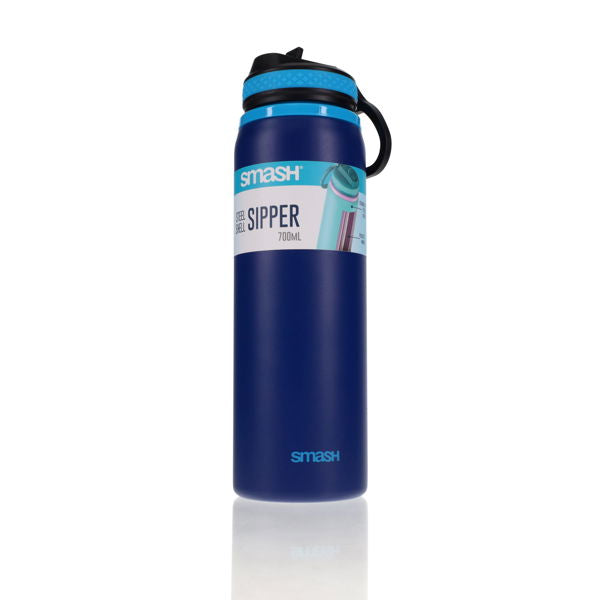 Smash 700ml Steel Sipper Bottle Navy