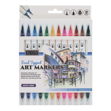 Icon 12 Dual Tipped Art Markers