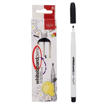 4pk Black Fine Whiteboard Markers