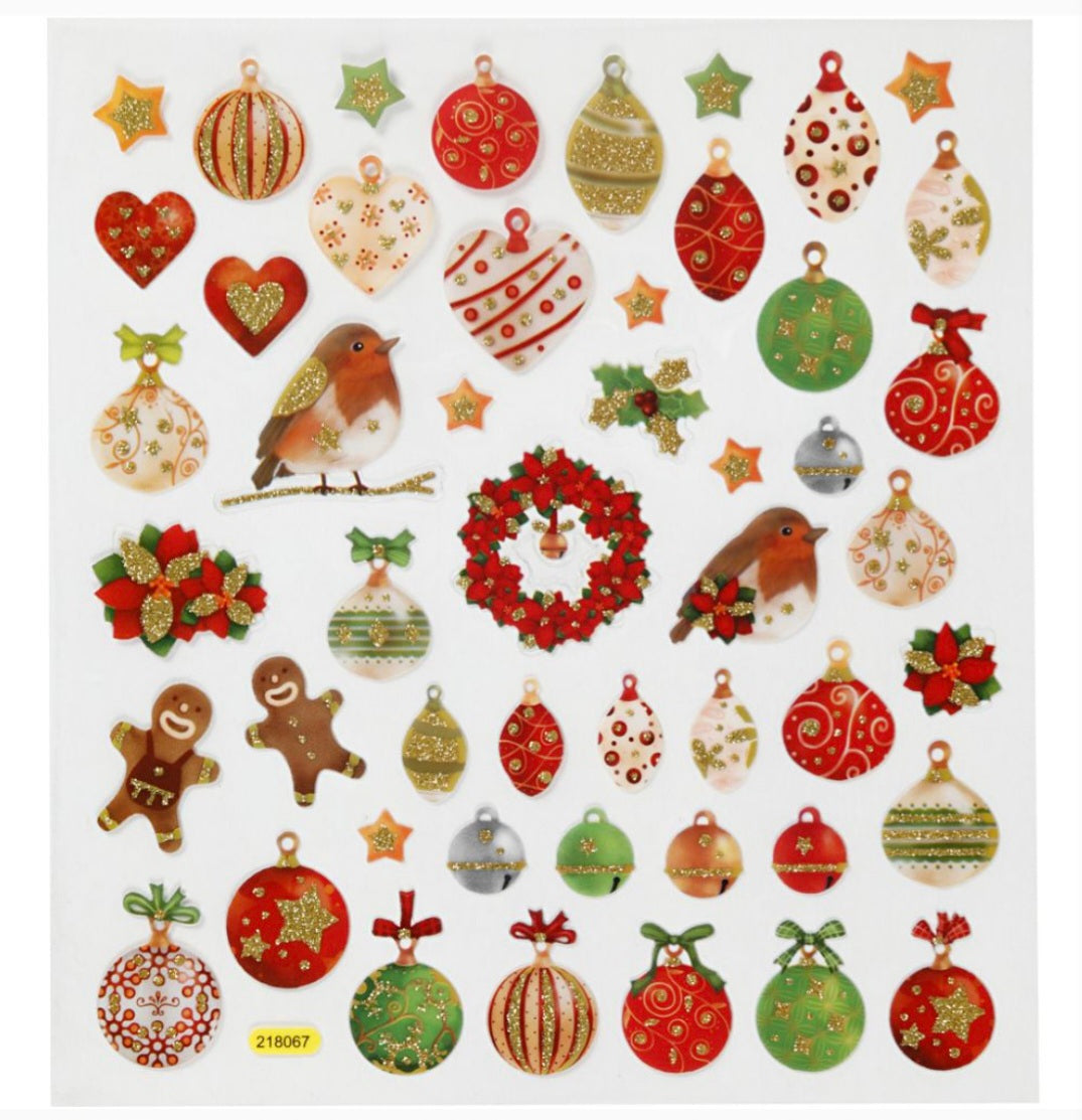 Christmas Stickers Baubles & Decorations