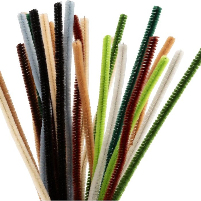 25 Assorted Natural Pipe Cleaners 30cm