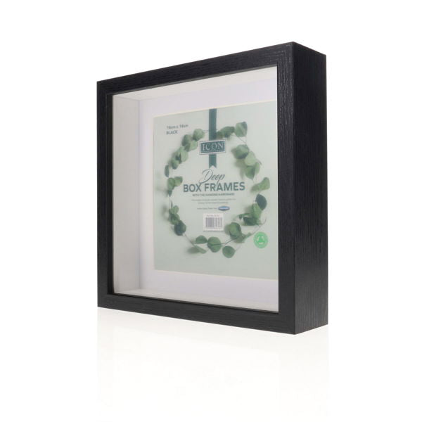 16x16cm Deep Box Photo Frame Black