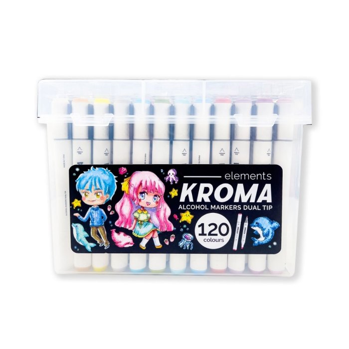 120 Kroma Alcohol Markers in Carry Case