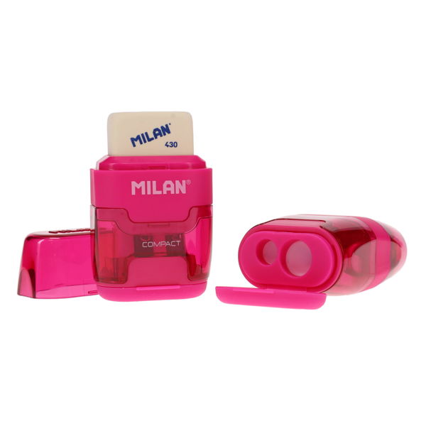 Milan Compact Twin Hole Sharpener & Eraser - 4 Asst