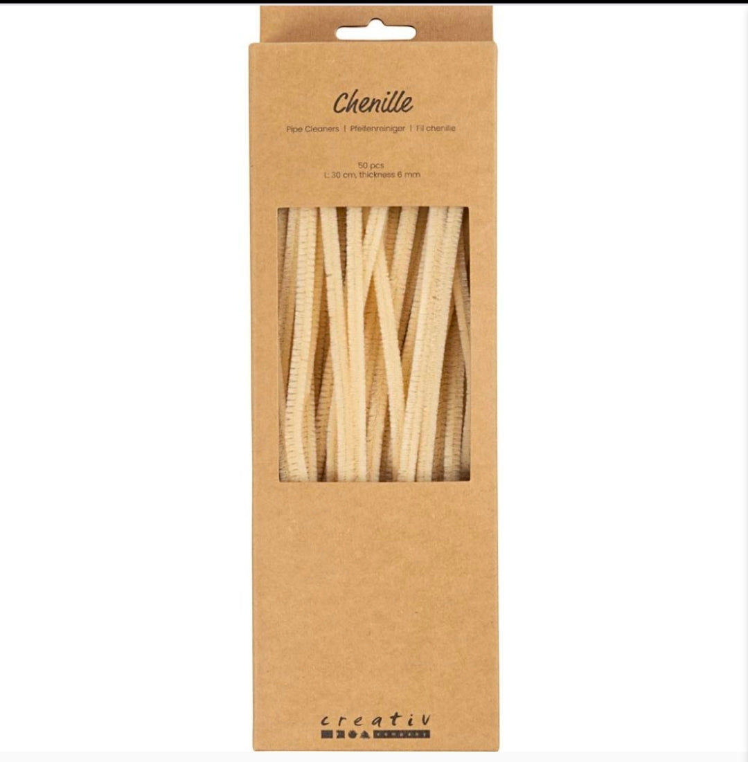 50 Beige Pipe Cleaners 30cm