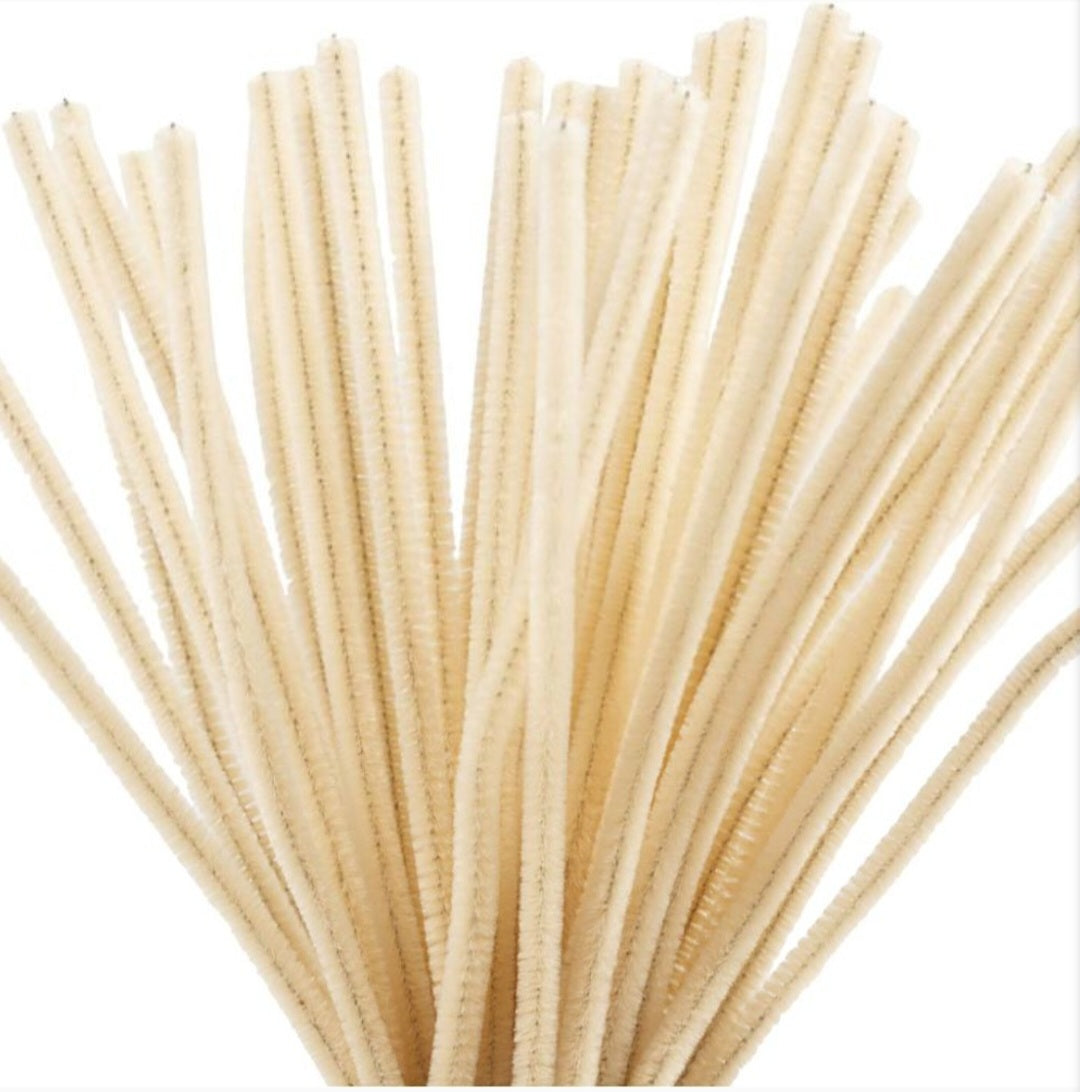 50 Beige Pipe Cleaners 30cm