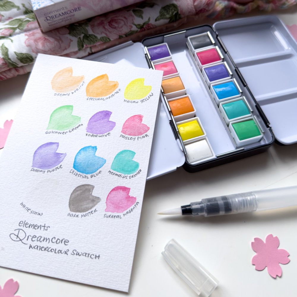 Elements Dreamcore Pastel 12 Half Pan Watercolour Set