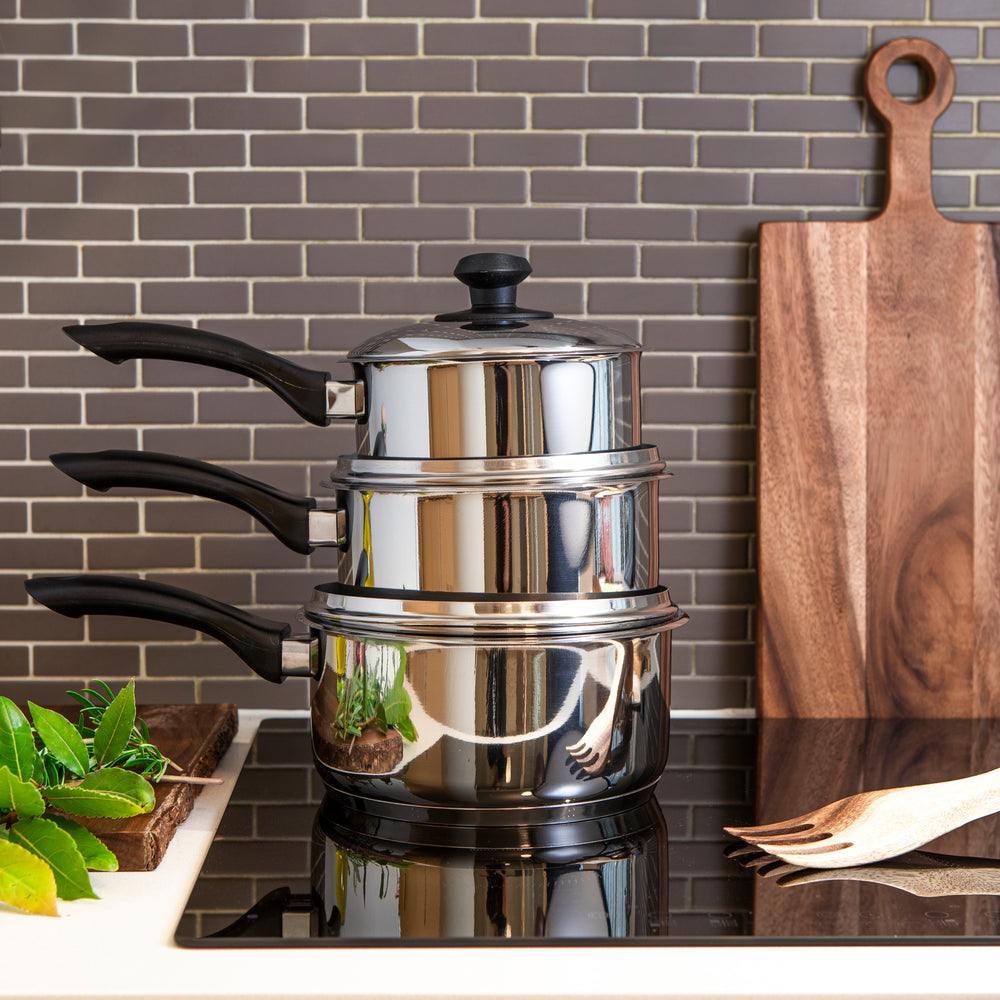 Supreme
3pc Stainless Steel Sauce Pan Set (16/18/20cm)