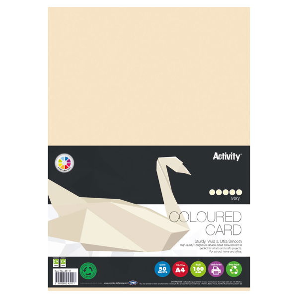 Ivory A4 Card 160Gsm 50Pk
