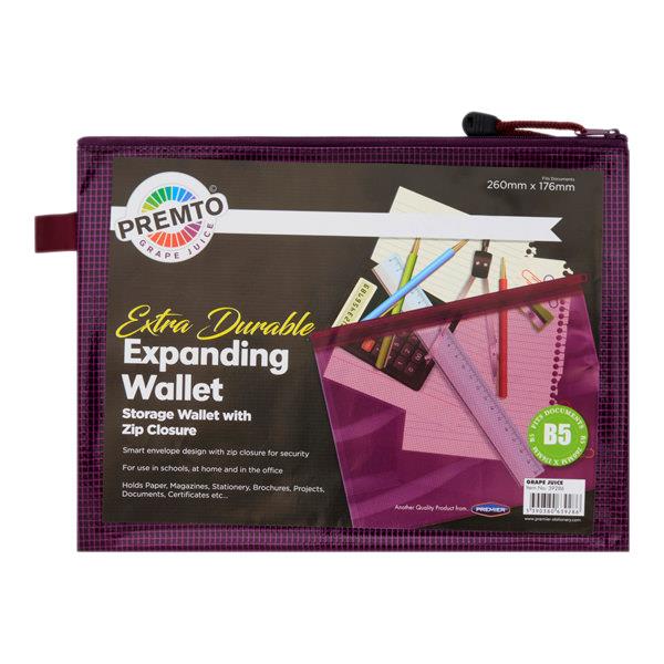 B5 Extra Durable Expanding Mesh Wallet Grape Juice