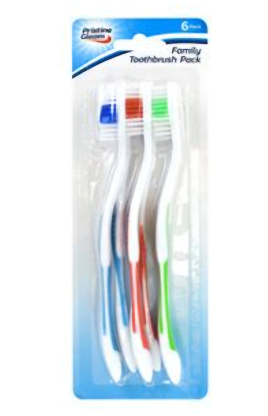 6pk Toothbrushes On Card