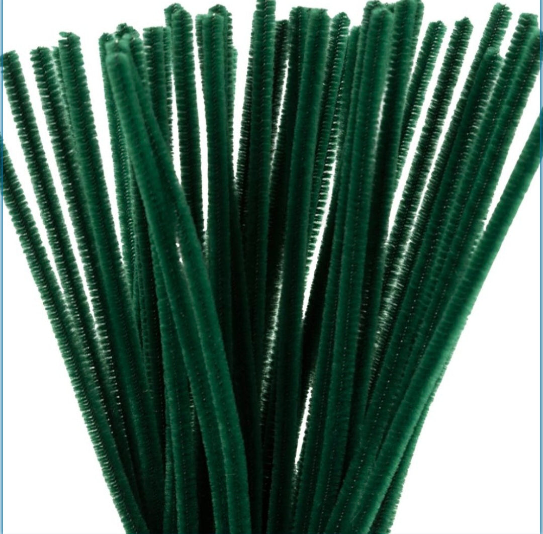 50 Dark Green Pipe Cleaners 30cm