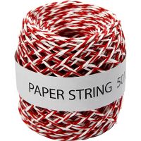 Red & White Paper Cord 50mt
