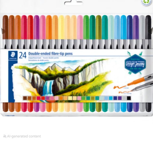 24  Double Ended Fibre Tip Pens