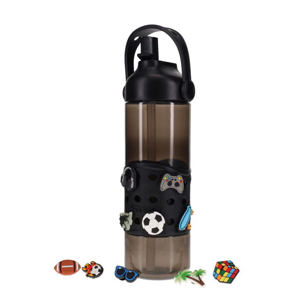 750ml Bottle Black With 10 Charms