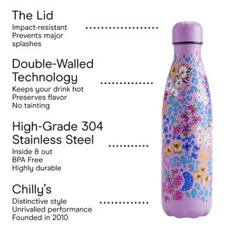 Chillys 500ml Bottle Floral Leopard