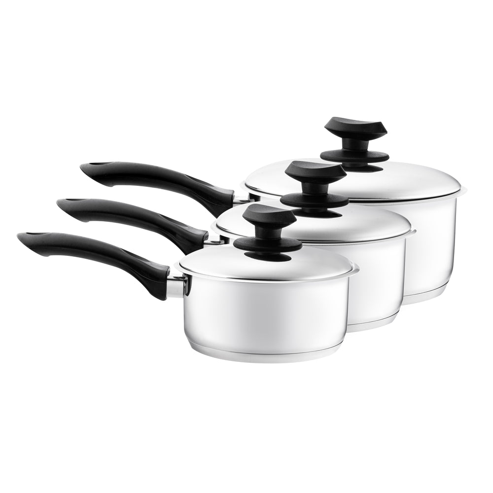 Supreme
3pc Stainless Steel Sauce Pan Set (16/18/20cm)