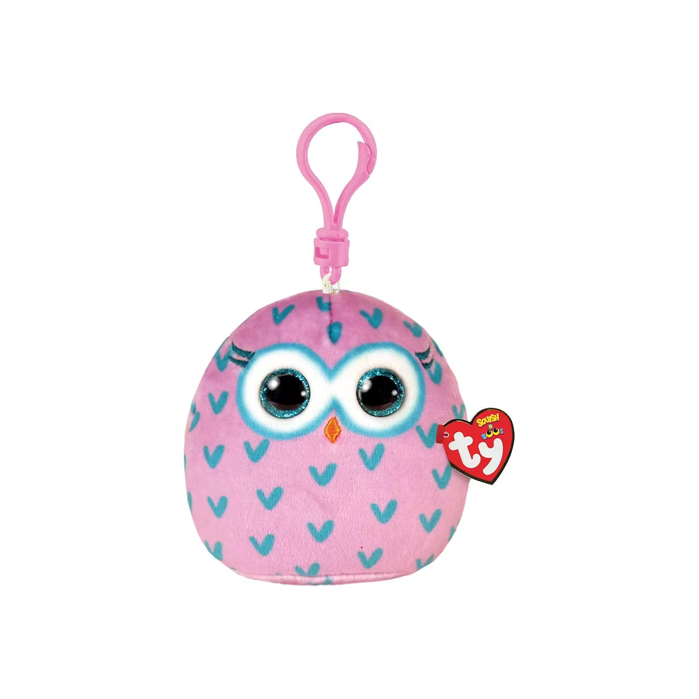 TY Pinky Owl Squishie Keyclip