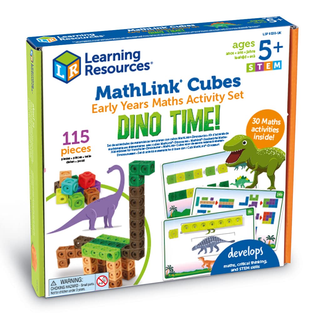Learning Resources Math Link Cubes Dino Time