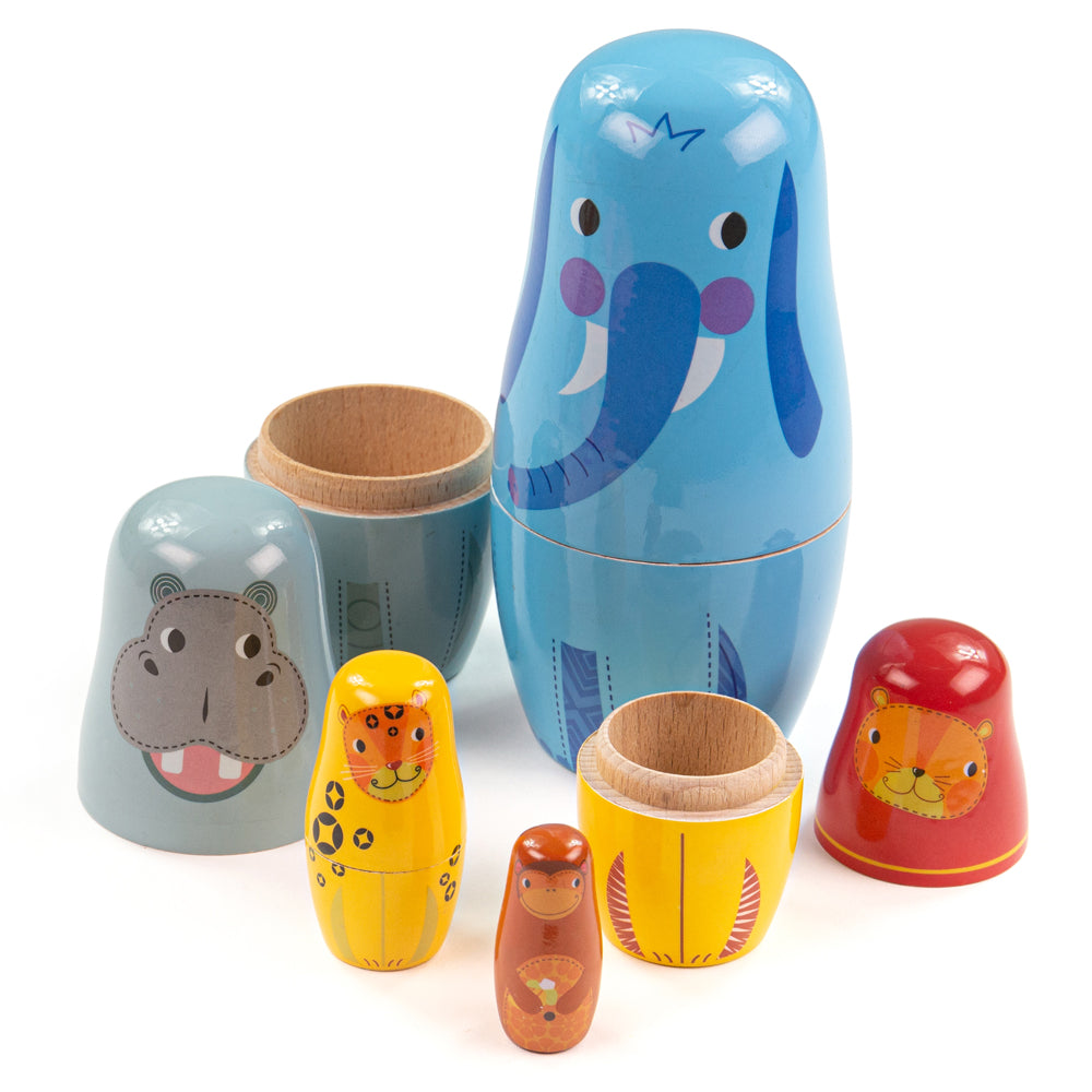 BigJigs Jungle Animals Nesting Dolls Hopkins Of Wicklow