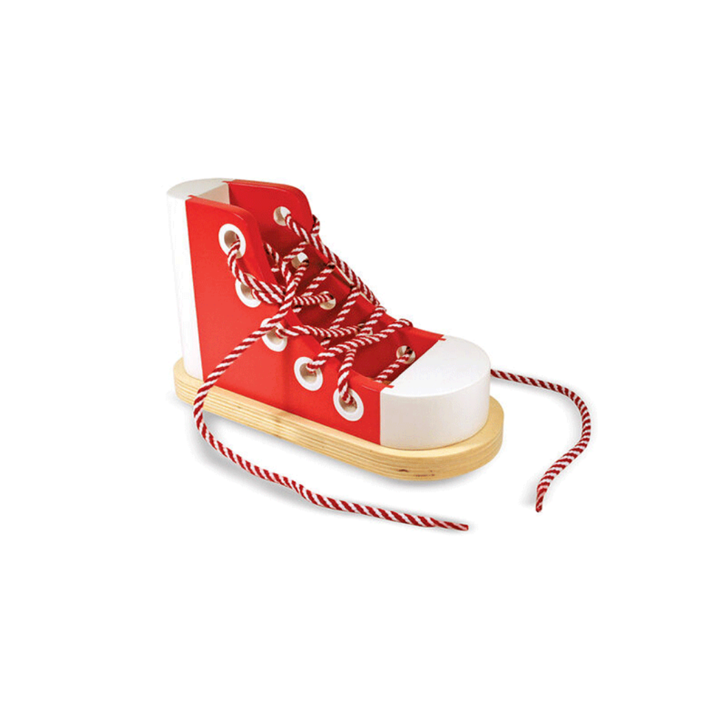 Melissa and doug online wooden lacing shoe