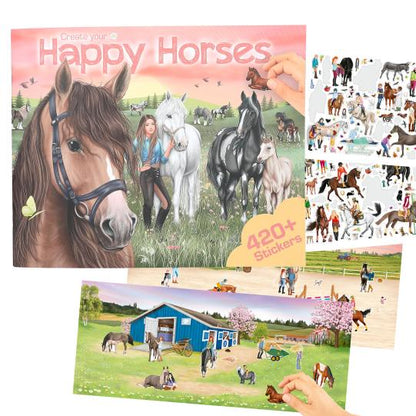 Top Model Create Your Happy Horses Colouring Book