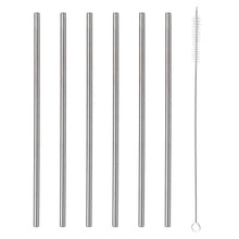 6pk Long Steel Drinking Straws