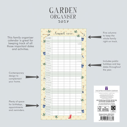2027 Calendar Garden Organiser