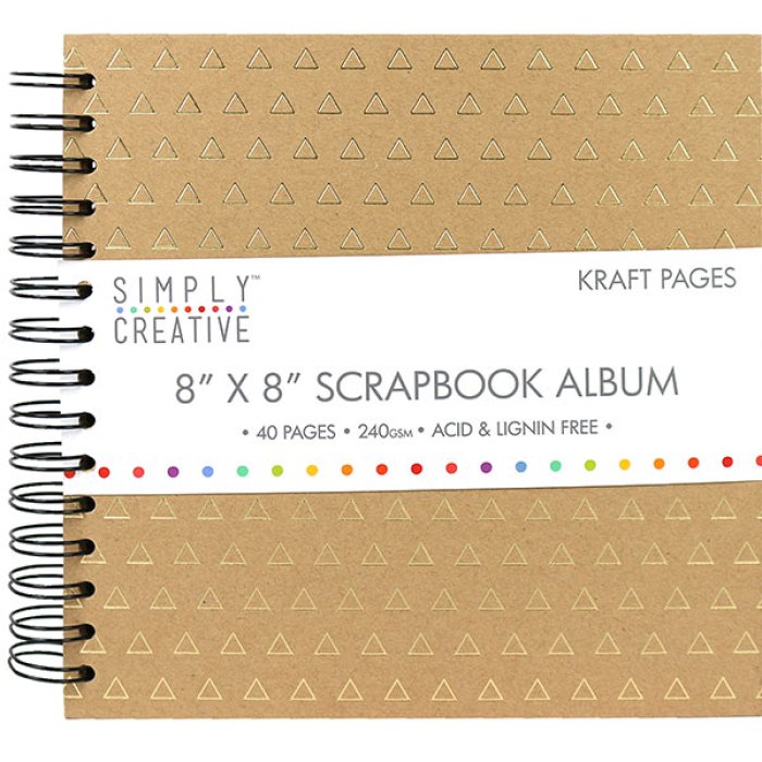 Scrapbook Album 8X8 Kraft Triangles