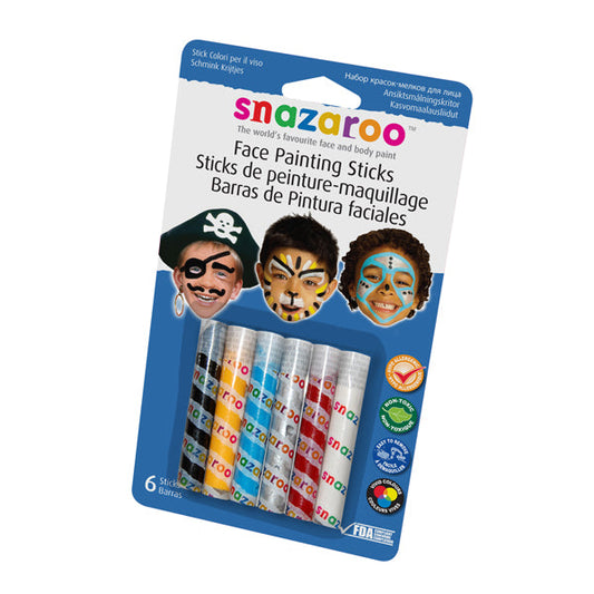 Snazaroo Face Painting Sticks 6 Pack Blue