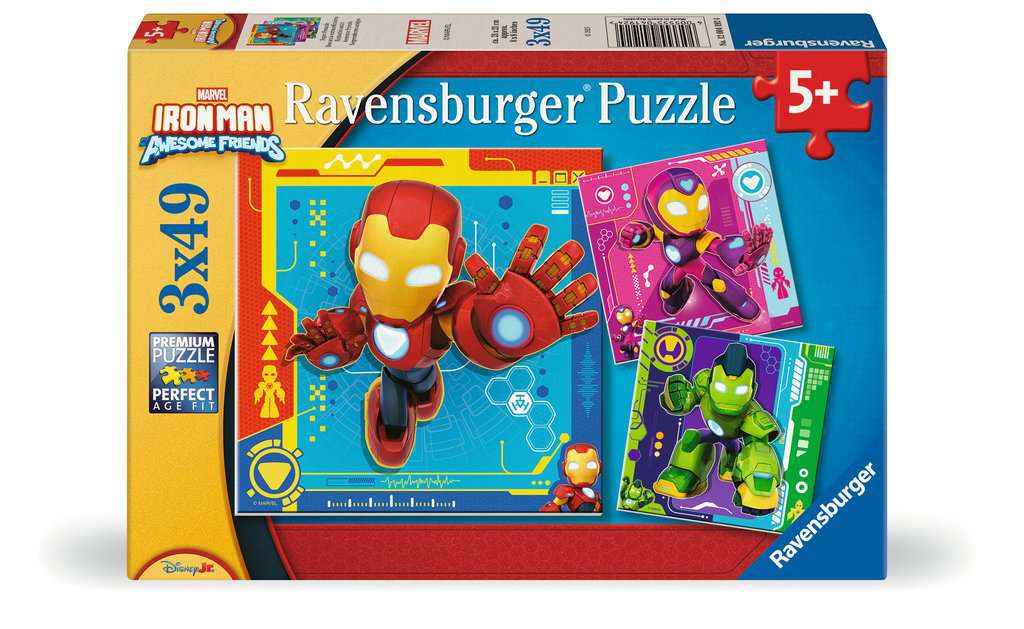 Iron Man & His Friends 3x 49 Piece Jigsaw Puzzles