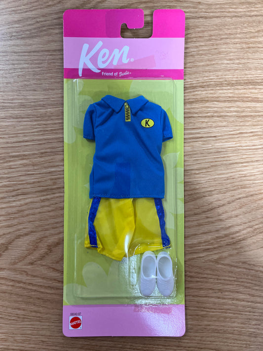 Ken Vintage Fashion Luminous Yellow Shorts & Blue Shirt