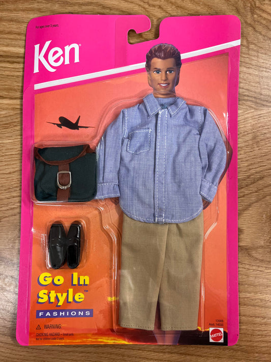 Barbie Ken Go In Style Vintage Fashion Blue Shirt & Tan Trousers