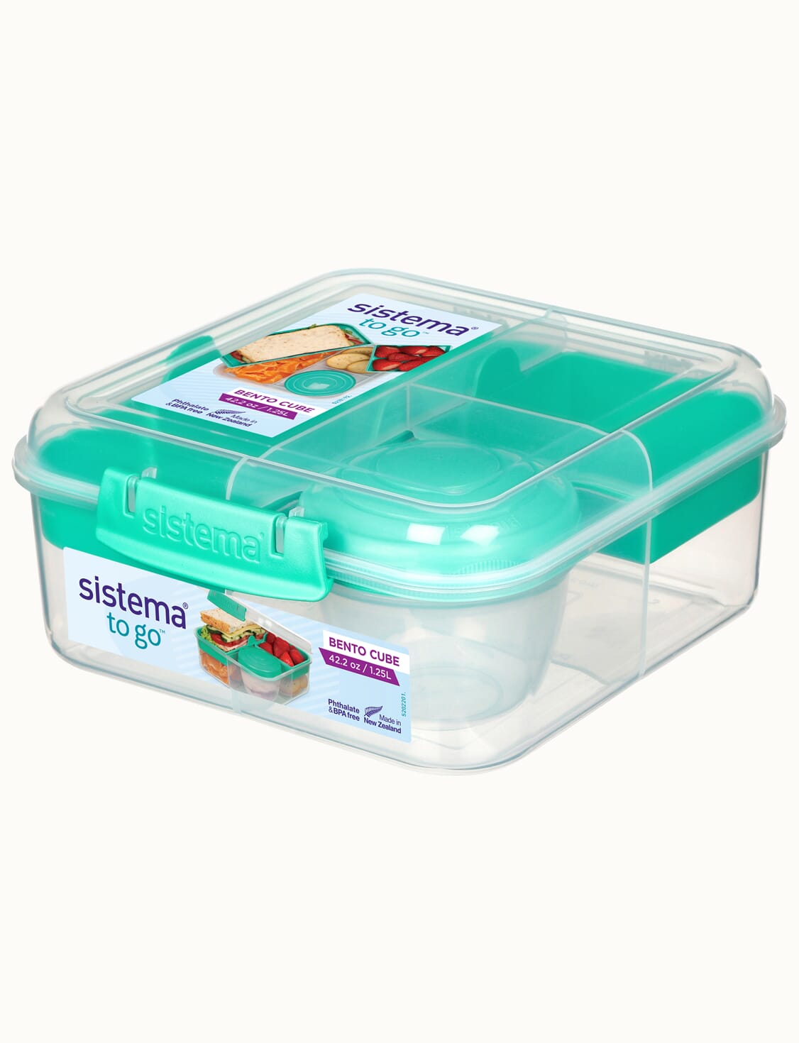 Sistema 1.25L Bento Cube To Go Teal