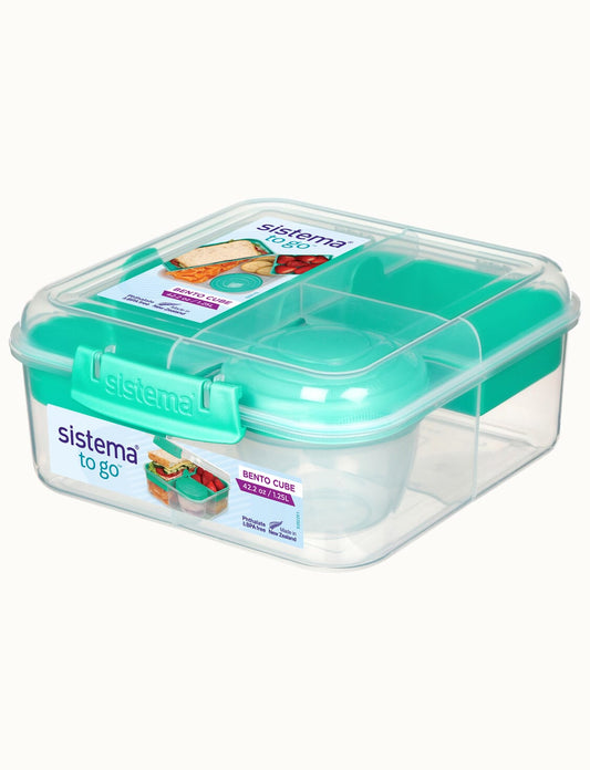 Sistema 1.25L Bento Cube To Go Teal