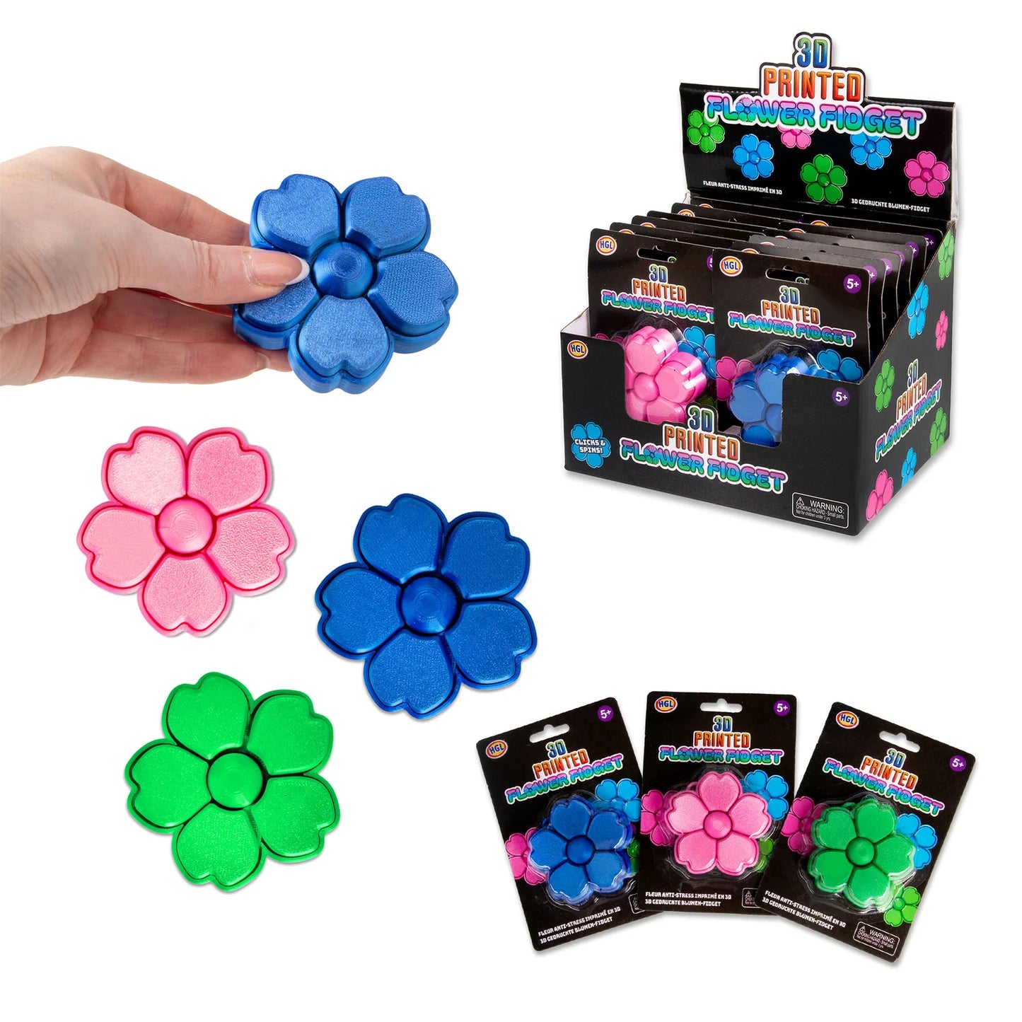 3D Printed Flower Fidget Assorted