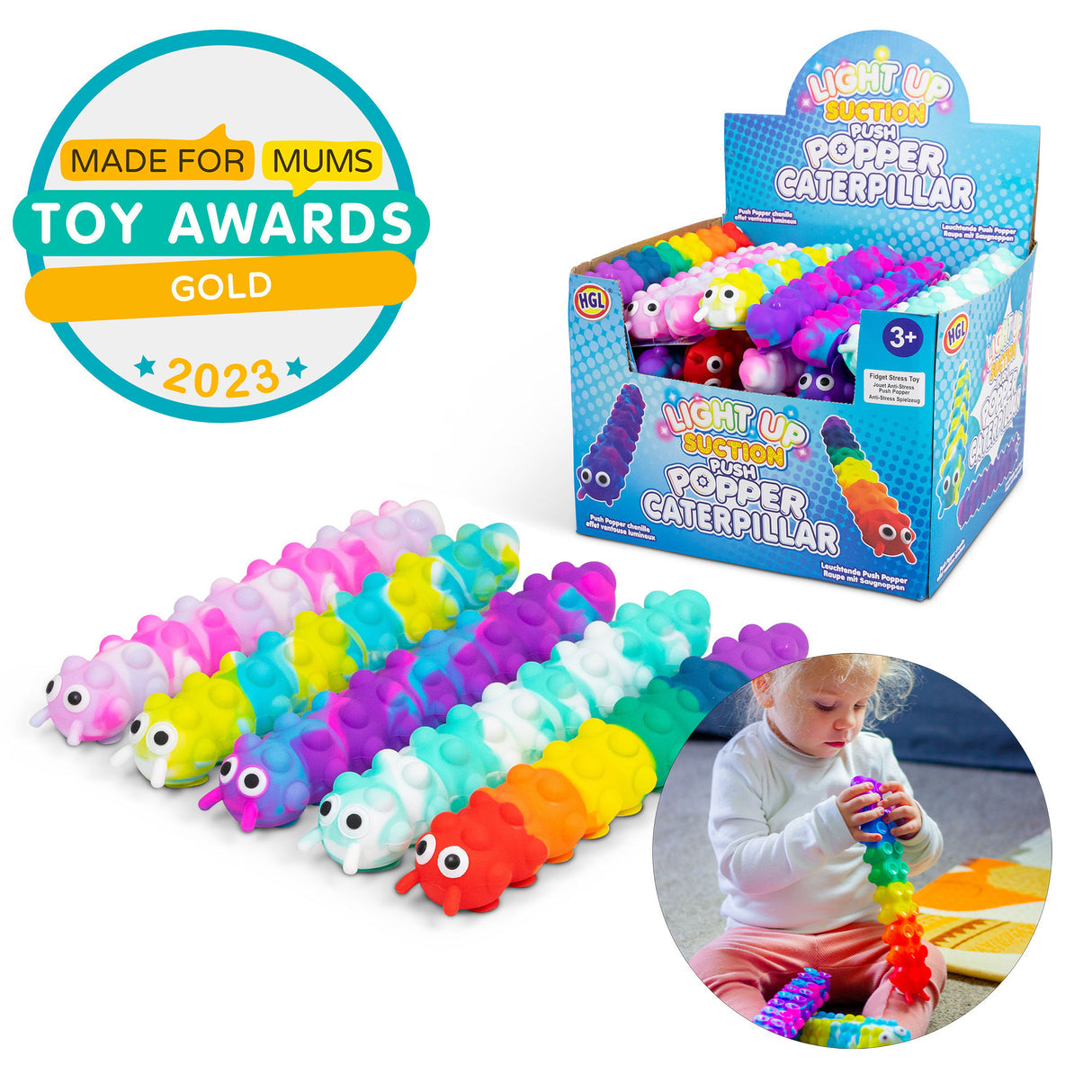 3D Push Popper Suction Caterpillar