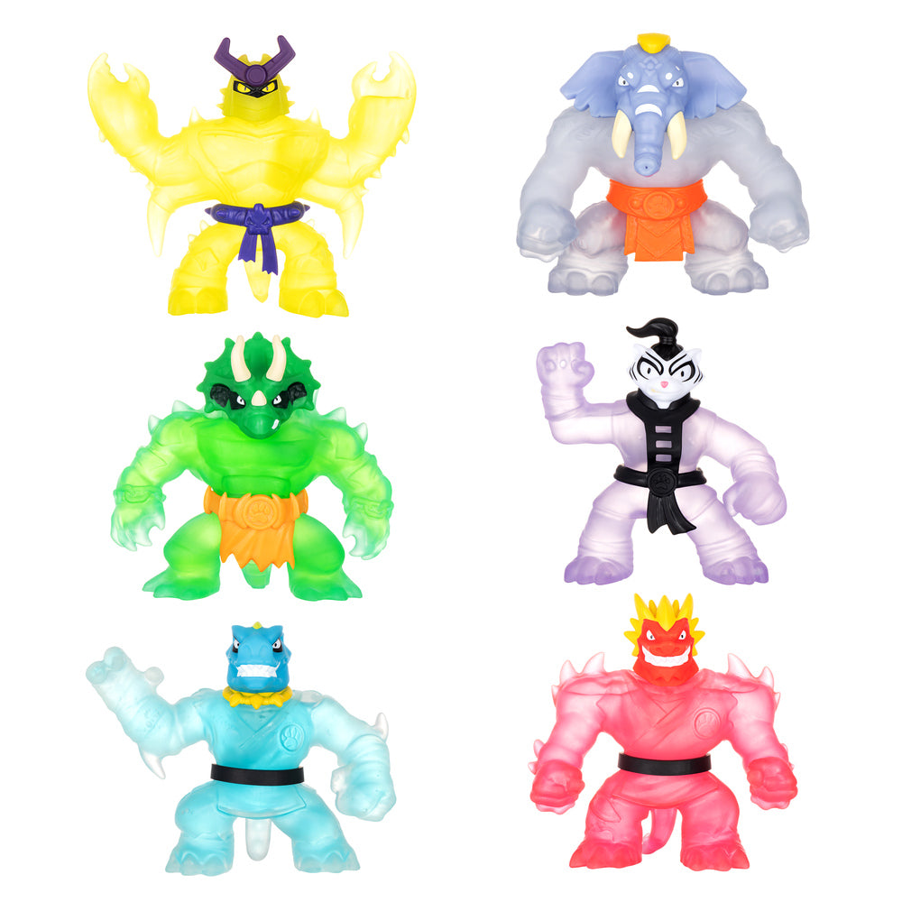 Heroes of Goo Jit Zu Glow Shifters Hero Box. Super-Gluant Tyro-hjältesats.  En figur fylld med ett visköst ämne med en unik självlysande förvandlande