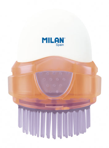 Milan Capsule Eraser & Brush  See Through Colour
