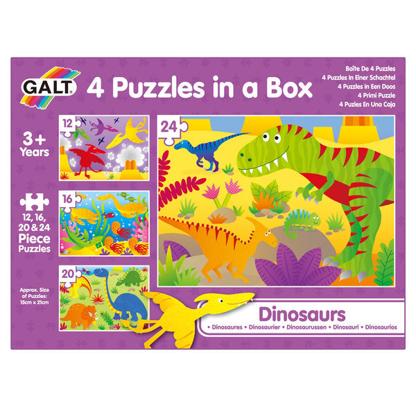 Galt 4 Dinosaur Puzzles In A Box