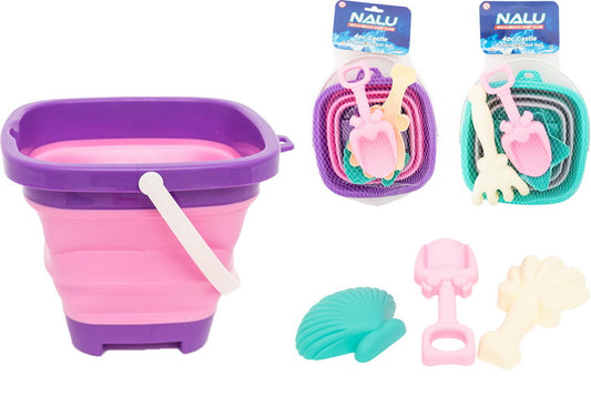 4 Piece Castle Folding Bucket & Accessories
