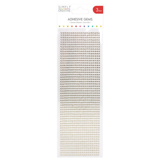 3mm Self Adhesive Gems Gold 1080Pk