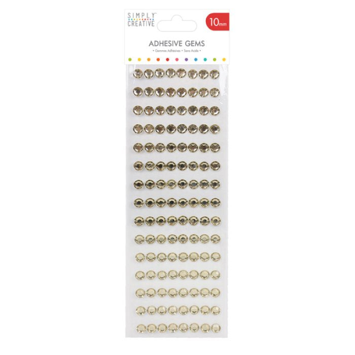 10mm Self Adhesive Gold Gems 120Pk