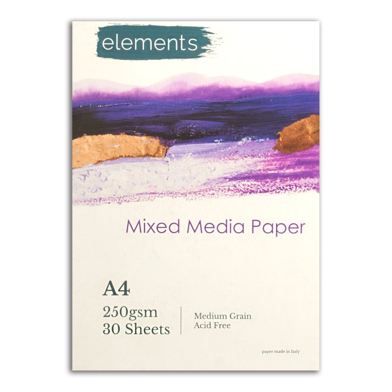 Elements A4 Mixed Media Pad 250gsm 30 Sheets