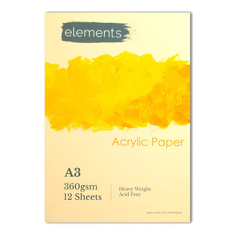 Elements A3 Acrylic Pad 360gsm 12 Sheets