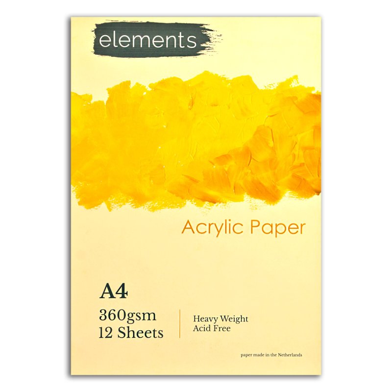 Elements A4 Acrylic Pad 12 Sheets 360gsm