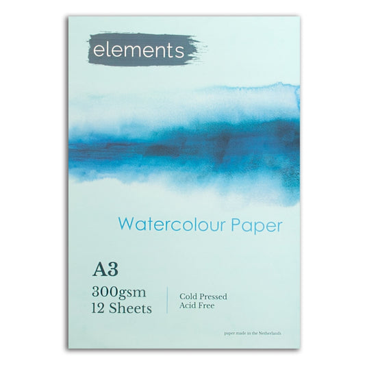 Elements A3 Watercolour Pad 300gsm 12 Sheets