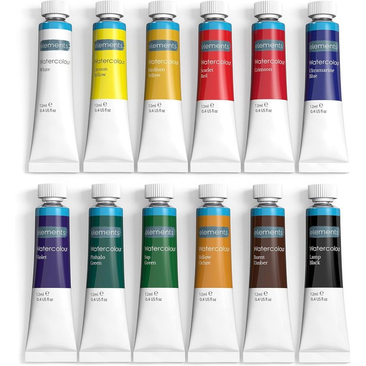 Elements Watercolour Paint Tubes 12Pk