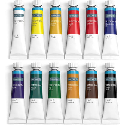 Elements Watercolour Paint Tubes 12Pk