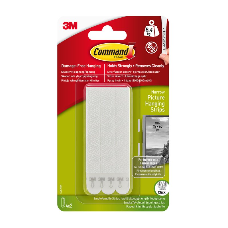 Command Narrow Picture Hanging Strips 4 Pack
